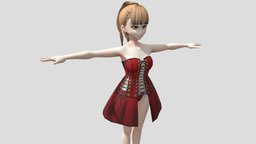 【Anime Character】Kasumi (Bustier/Unity 3D)