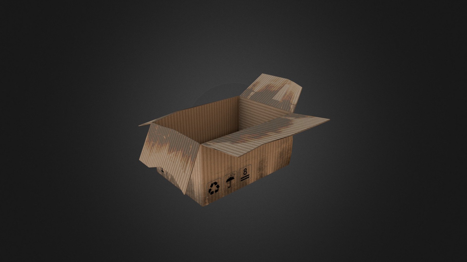 Low poly Open cardbox - Caja Carton Abierta - 3D model by santiagopl 3d model