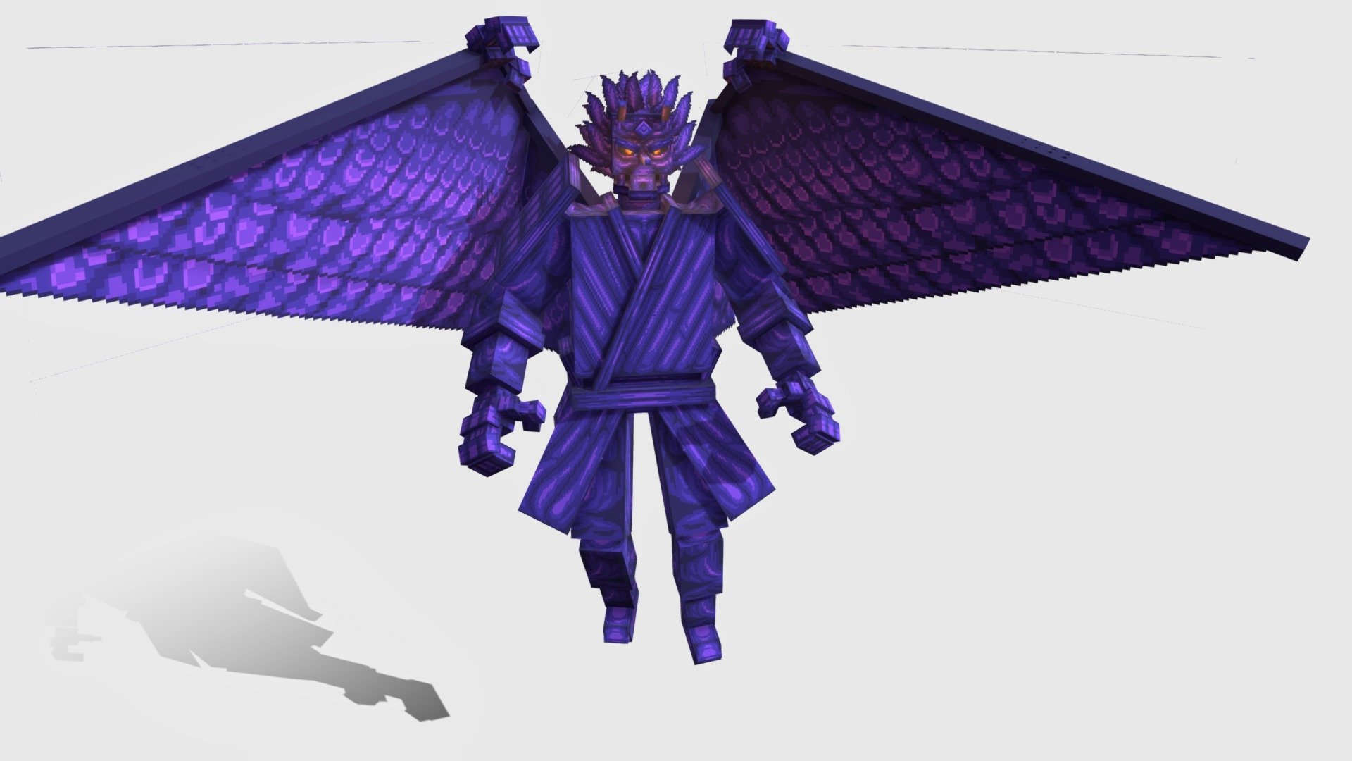 Susanoo is a gigantic, humanoid avatar made of the user’s chakra which surrounds them and fights on their behalf, that has been handed down throughout all the generations of the Uchiha Clan. It is the strongest ability available to those who have awakened the Mangekyō Sharingan in both eyes 3d model