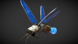 Lightning Bug Robot mechanic, insect, steampunk, flying, mech, small, bug, glow, lightning, fly, animation, robot, light