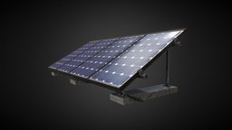 Solar Panels Roof props, solarpanel, low-poly