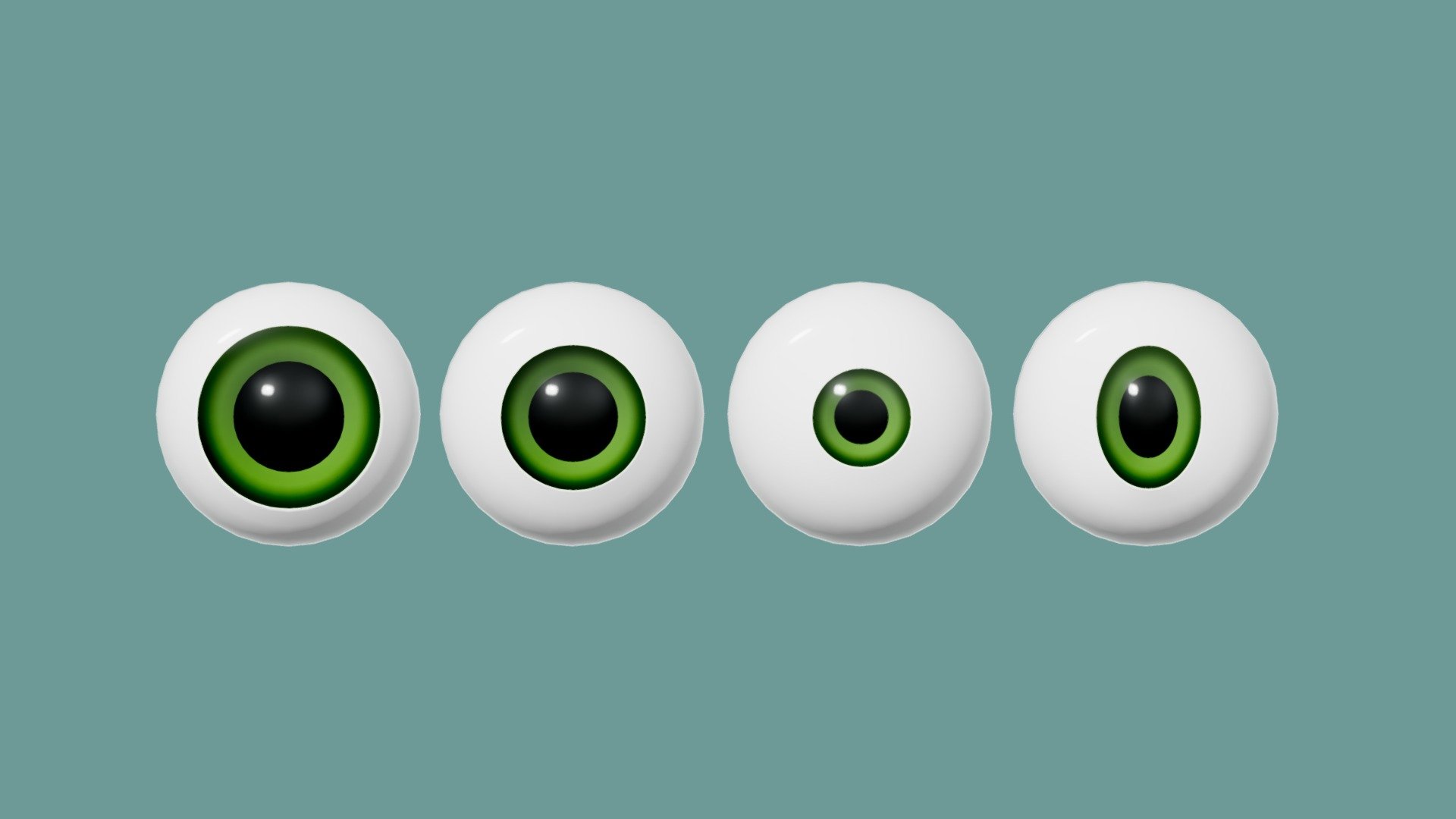 Low-poly eyes created with Blender 3d model