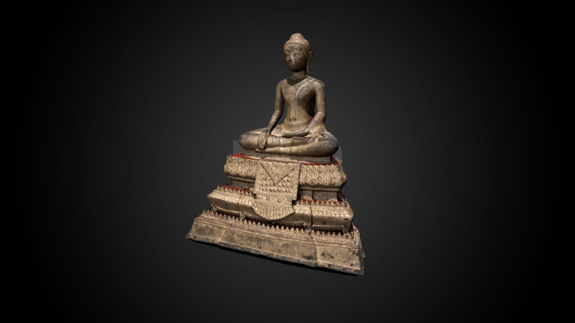 Gilt bronze Seated Buddha, now in the collection of the Minneapolis Institute of Art.

More information at

https://collections.artsmia.org/art/12487/seated-buddha-siam - Seated Buddha, date unknown - Download Free 3D model by Minneapolis Institute of Art (@artsmia) 3d model