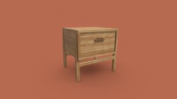 Asta Bedside Table 45x43x48 wooden, bedside, woodworking, meuble, side, property, furniture, table, cabinet, asta, props-assets, sideboard, drawers-chest, architecture, home, wood, interior