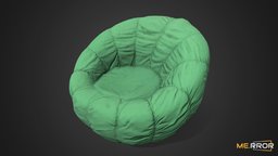 [Game-Ready] Green Bean Bag green, cushion, comfortable, bag, soft, ar, 3dscanning, fabric, beanbag, photogrammetry, 3dscan, home, interior, homedeco, noai, greencushion