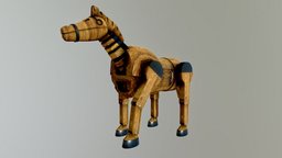 The Trojan Horse (Yugioh) card, yugioh, trojan, patreon, patron, 3d, 3dsmax, texture, horse, monster