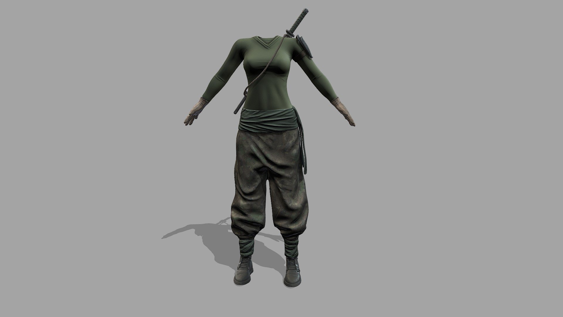 Top + Sword + Pants + Boots + Gloves

Can be fitted to any character

Clean topology

No overlapping smart optimum unwrapped UVs

4K High-quality realistic textures

FBX, OBJ, gITF, USDZ (request other formats)

PBR or Classic

Please ask any other questions.

Type     user:3dia &ldquo;search term