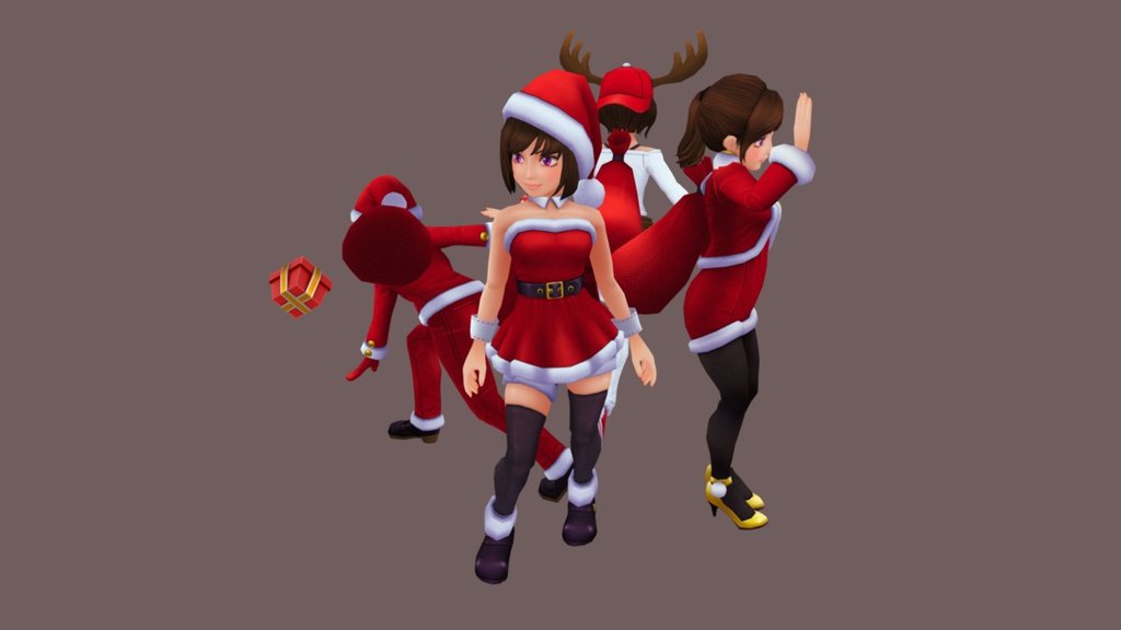 Lady Santa is 
my unity asset store 3D character asset.

asset store
-link removed-

unity webplayer demo
https://saladmix.github.io/LadySanta_webgl/ - Lady Santa - 3D model by SaladMix (@0z_TM) 3d model