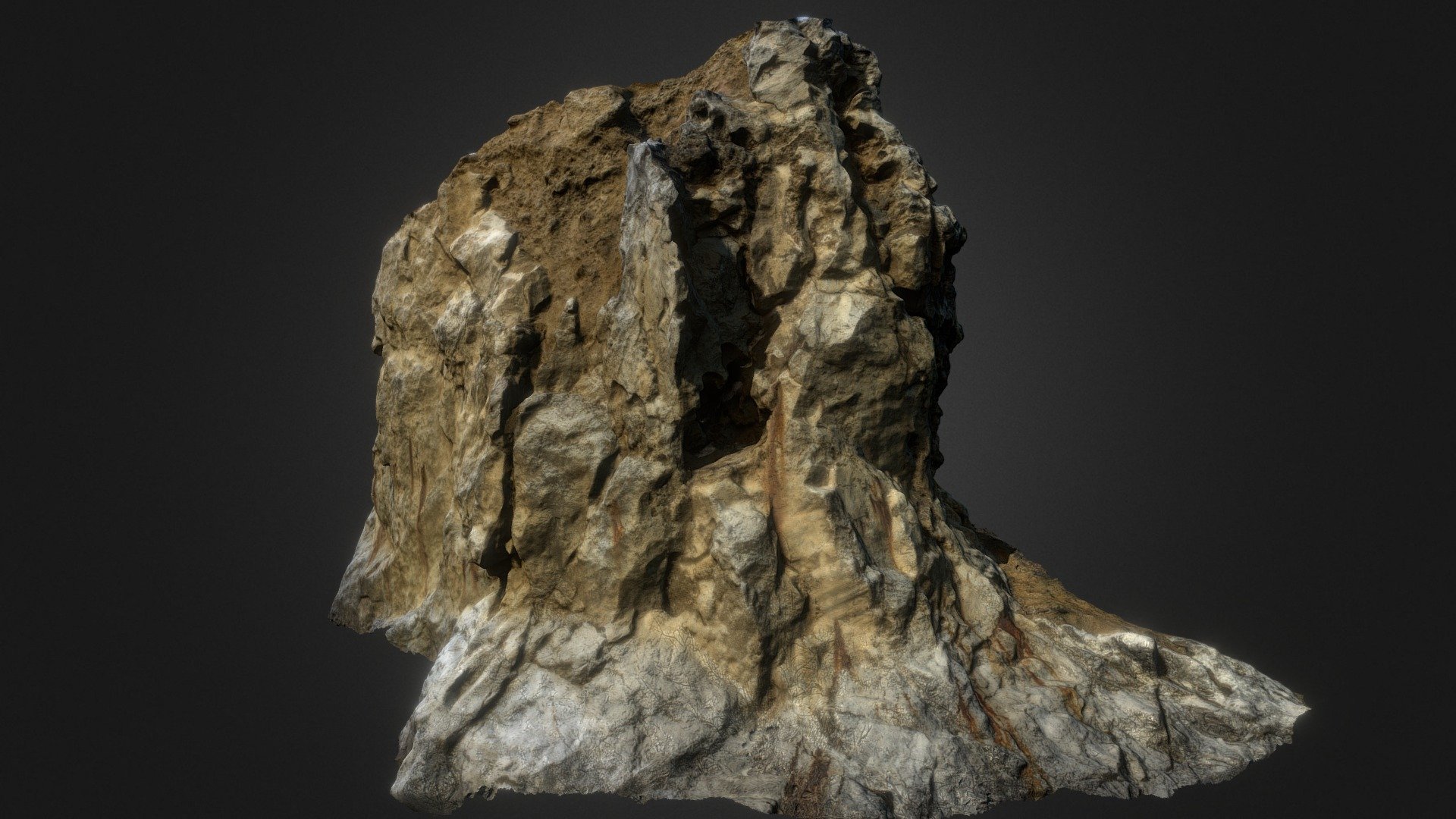 A larger scan of a rocky wall 3d model
