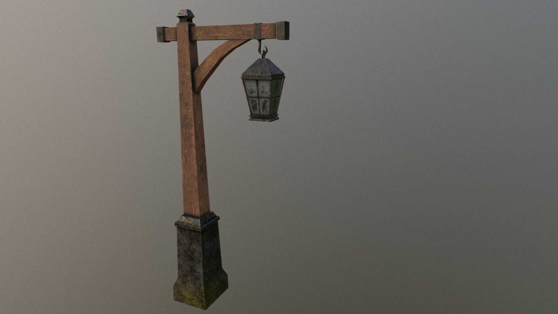 Simple medieval street lamp 3d model