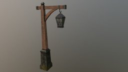 Simple Medieval Lamp lamp, lantern, medieval, ready, streetlamp, lowpolymodel, freemodel, substancepainter, substance, asset, game, pbr, lowpoly, free, street, gameready