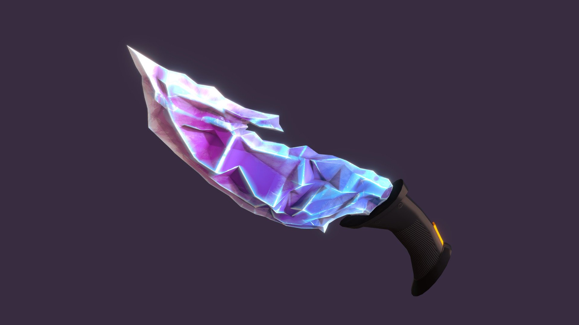 I made a skin of the knife from the game VALORANT.

The knife just 1 texture, 2 maps  (The Ice Texture) and 2 materials.

No UVS 3d model