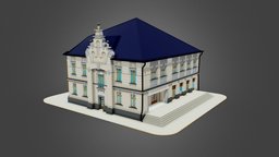 Eastern European Building 007 base, cute, mesh, european, urban, town, traditional, arches, old-town, metaverse, architecture, low-poly, game, city, building, metaverse-architecture