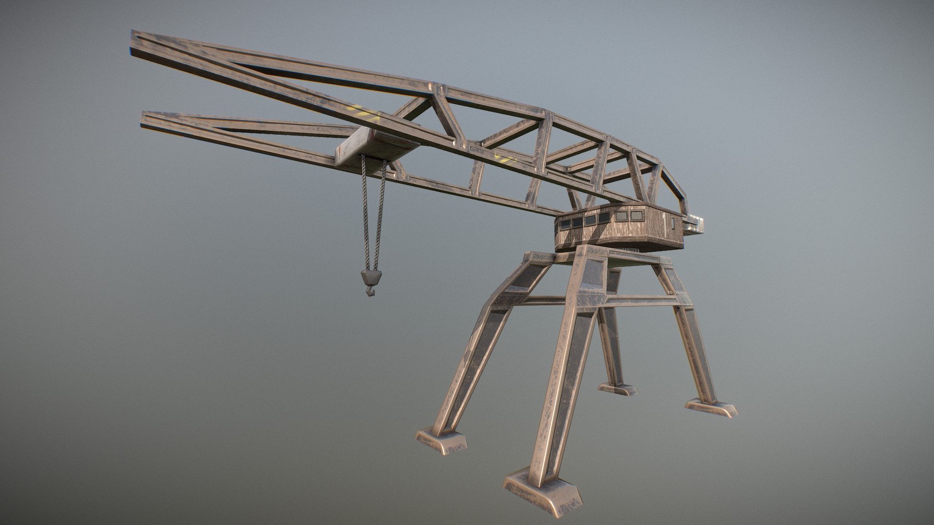 A big harbor crane from the early 20th century 3d model