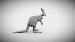 Kangaroo polygonal, kangoo, boris, kangaroo, pepakura, low-poly-model, blender, lowpoly