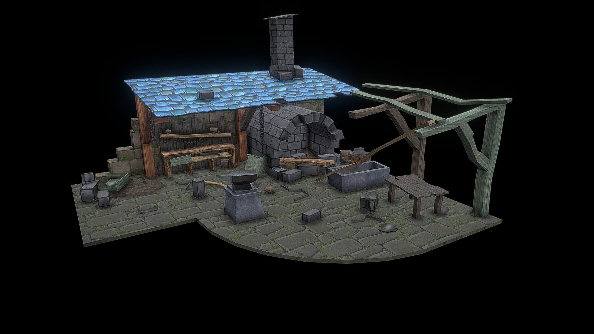 abandoned forge. . Day 5 [XYZ School DAILY CHALLENGE] - abandoned forge. Day 5 - Download Free 3D model by _SeF_ 3d model