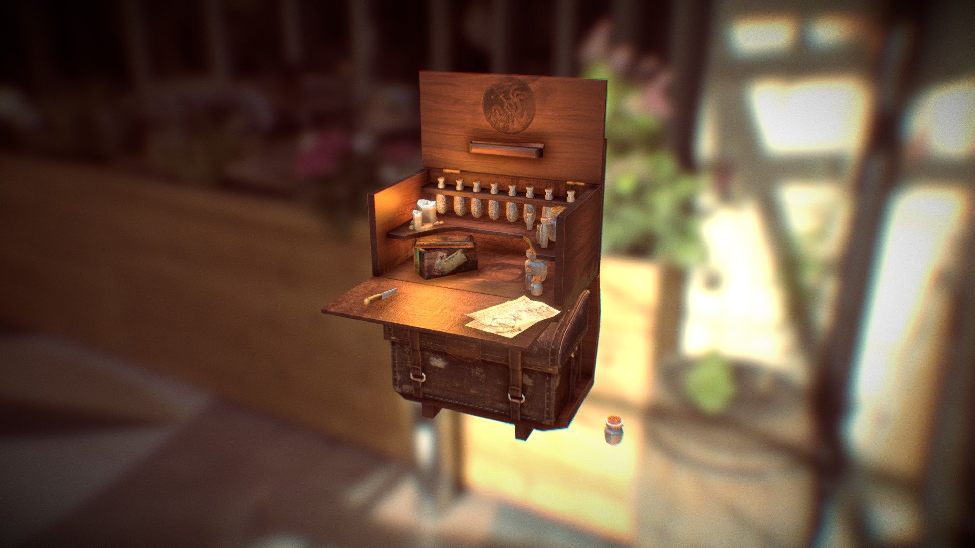 A travelling botany kit to help you manage your herbs on the go. For sale within our Diagon Alley shop, The Nest! - Travelling Botany Kit - 3D model by Madison Riley (@maddilriley) 3d model