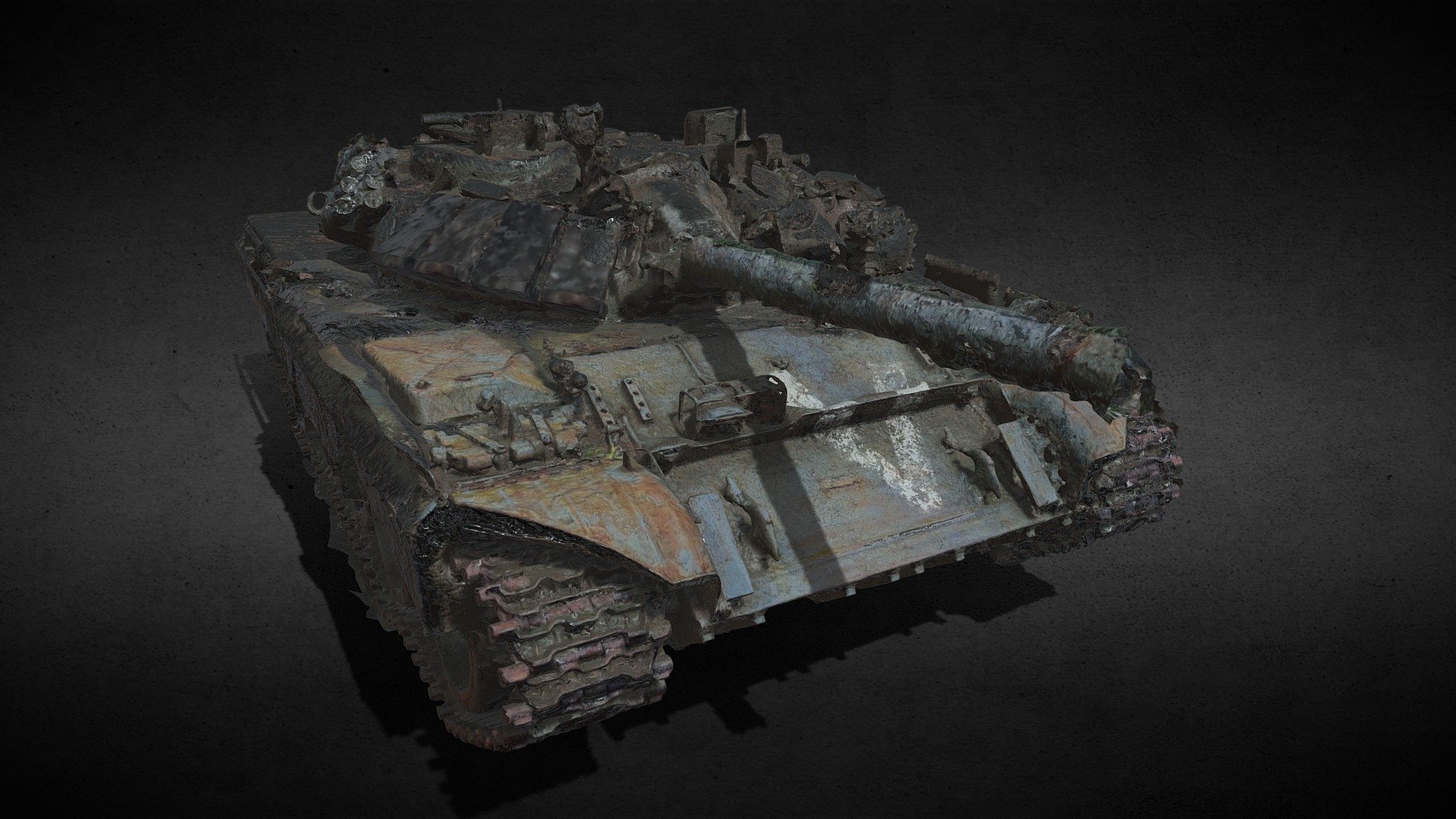 destroyed russian V tank photogrammetry - destroyed russian V tank - 3D model by looppy 3d model