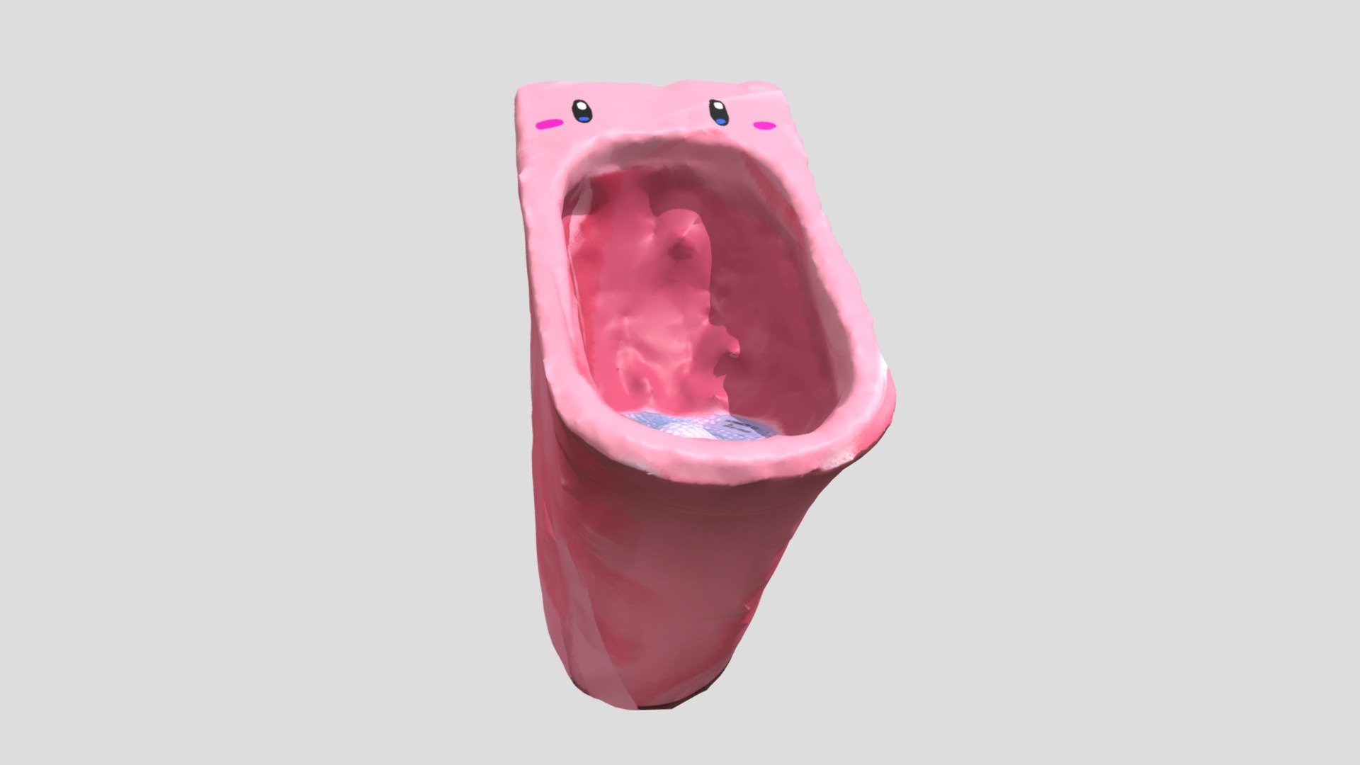 A remixed KIRBY version of the standing toilet 3d model