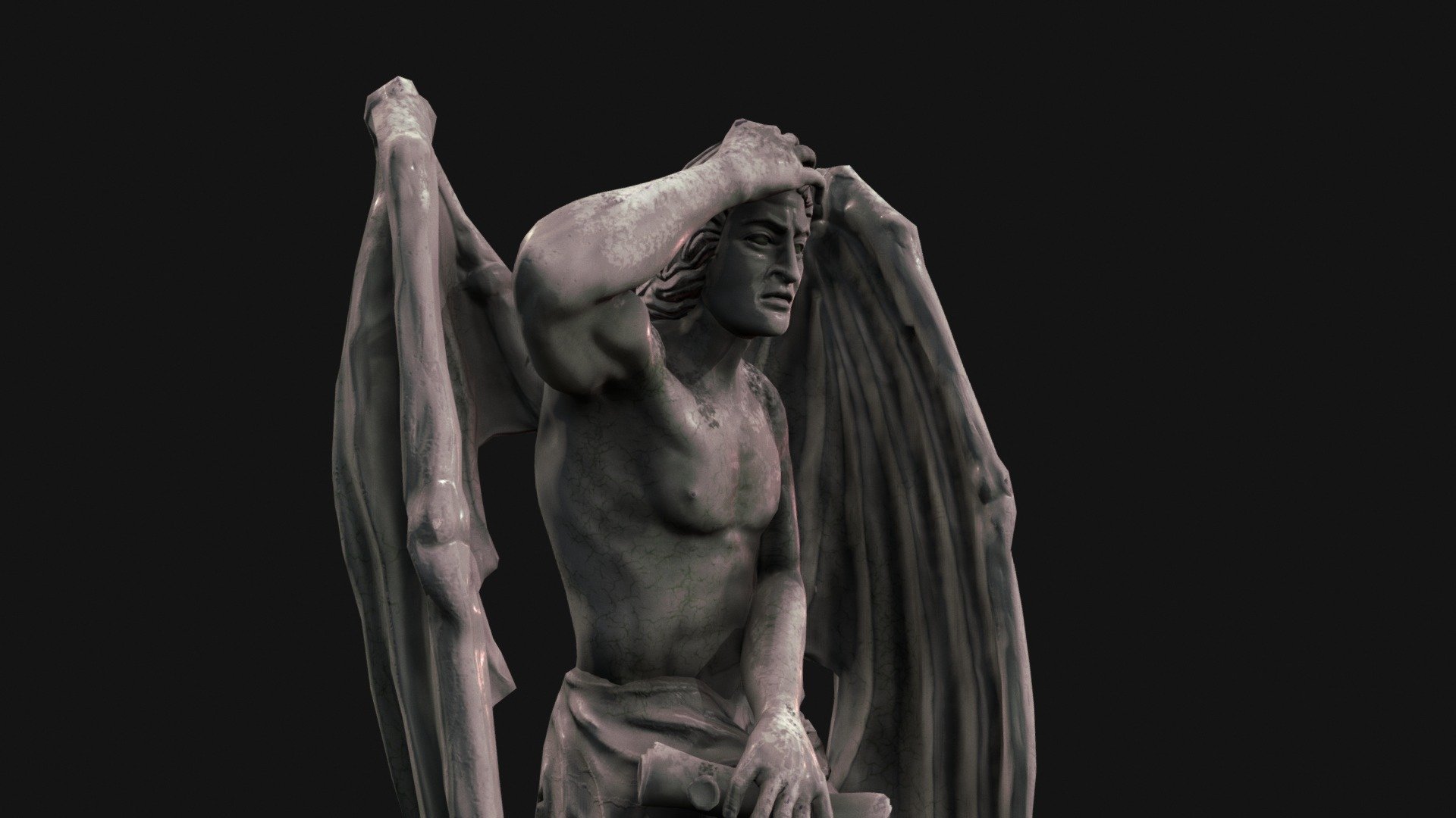 Statue of fallen angel - Lucifer - 3D model by Wnight 3d model