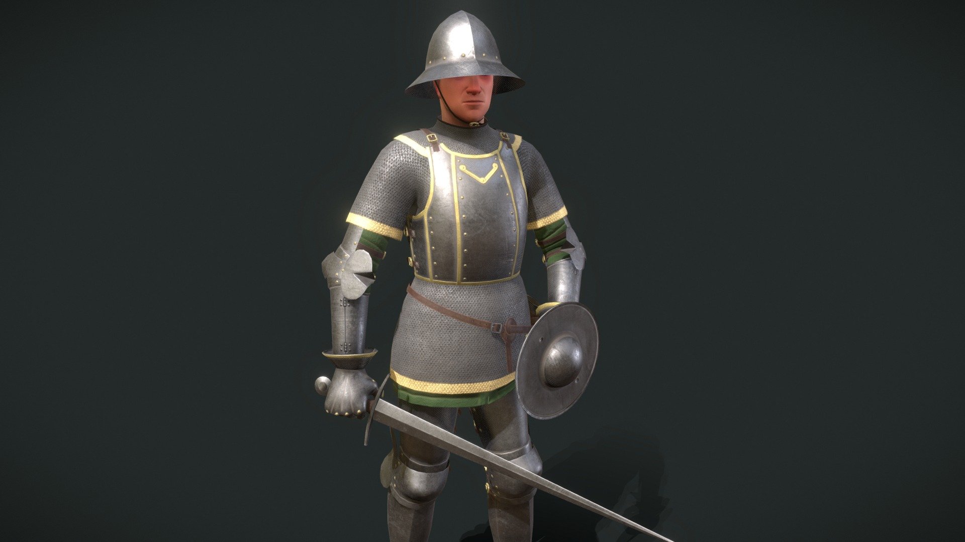 Medieval Man At Arms - 3D model by Morejo 3d model