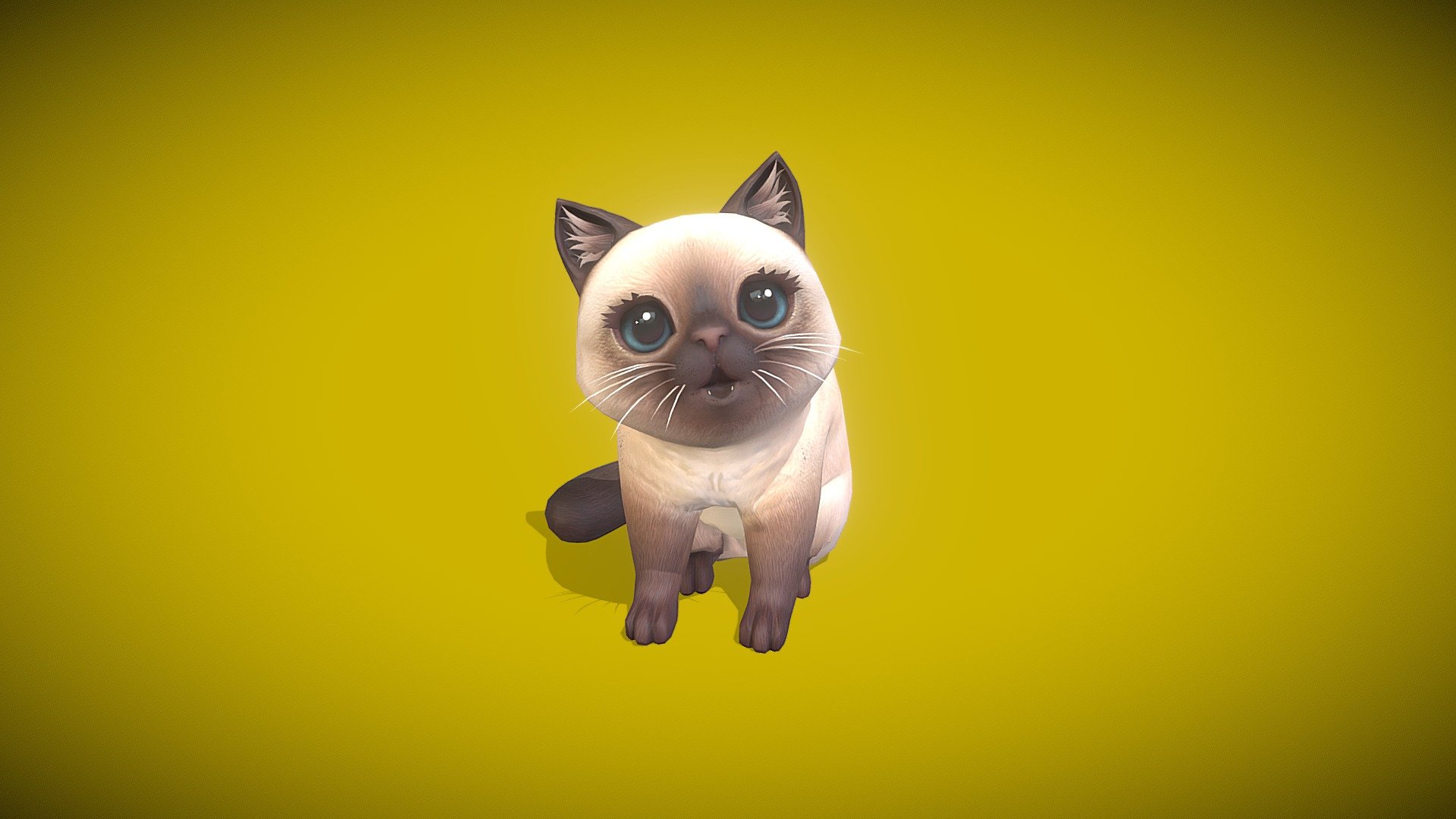 Little Cute Kitty 1 - 3D model by AnnekenWehner 3d model