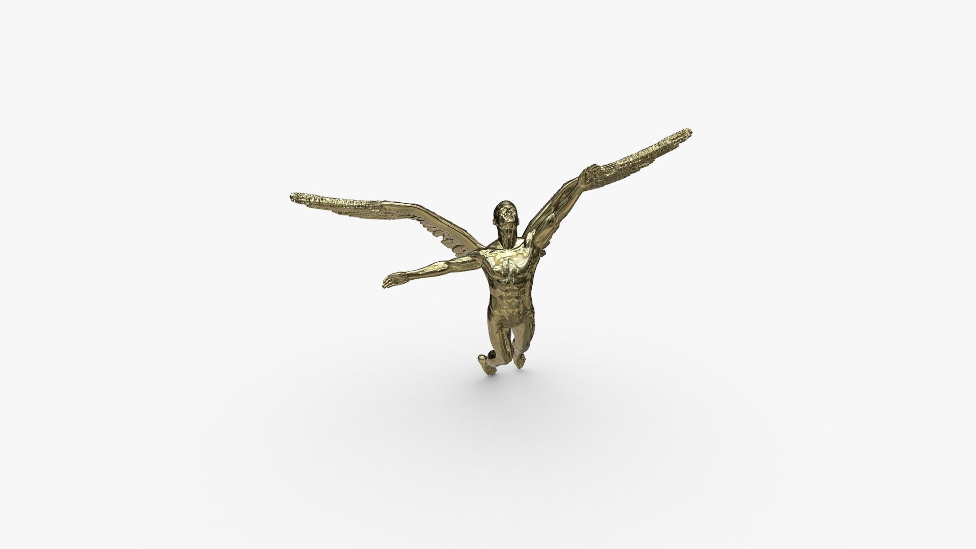 Angel Male - Gold. 
Model originally created for 3D printing. 
Available in formats: Rhino6 3dm, blend, DAE, FBX, 3Ds Max, obj, 3D print - STL 3d model