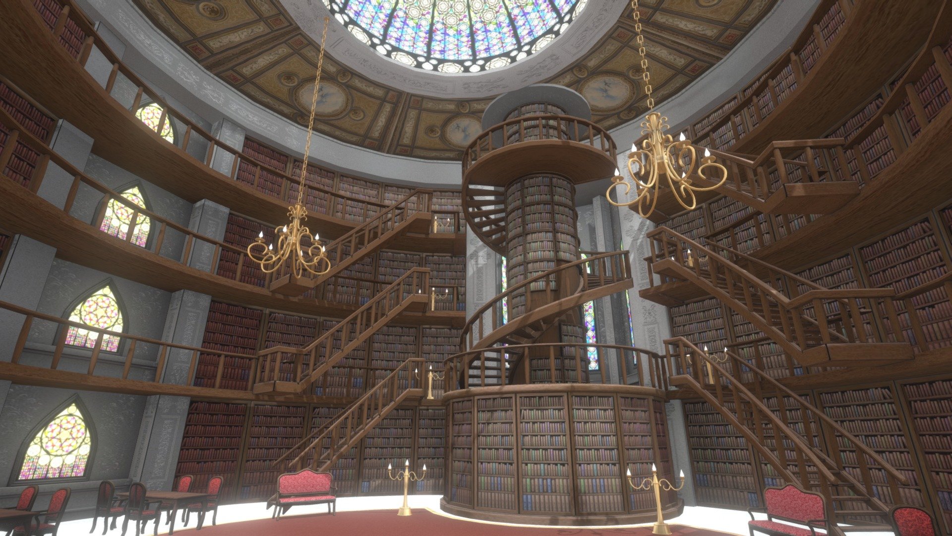 Library - 3D model by yuki (@yuki004002) 3d model