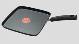 10 Inch Griddle Low Poly PRB food, household, restaurant, fry, pan, vr, meal, ar, handle, grill, metal, kitchen, iron, cooking, background, kitchenware, utensil, griddle, metaverse, asset, game, 3d, pbr, steel