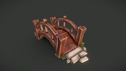 Chocolate bridge wooden, table, chocolate, vheicle, character, cartoon, asset, low, poly, plane, car, animal, wood, stylized, building, cup, bridge