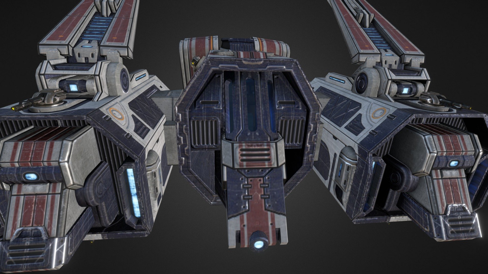Prototype of the latest Imperial Warden Order frigate. Never put into service. Test models are assigned to the best squads of the Wardens — Earth Guardians Fleet. However, the frigate still hasn't been put into service due to significant project changes connected with the events of 4610 in Sector 1337 3d model