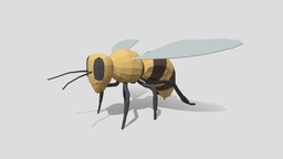 Low Poly Cartoon Honey Bee game-ready, honey, bellus3d, animals-creatures, insects-animals, low-poly, cartoon