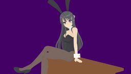 Mai Sakurajima (Bunny oufit) bunny, maid, animegirl, playboy, girl, female, anime, maisakurajima