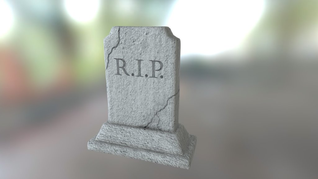 A rectangular shaped tombstone model.  I wasn't able to add both the bump map and normal map in the Sketchfab options, so I opted for using the bump map for this display 3d model