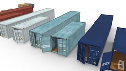 Standard Container food, set, standard, ready, shipping, goods, 2k, tank, port, crane, freight, watercraft, 20ft, game, container, industrial, 40ft