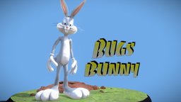 Bugs Bunny 3D Model bunny, figure, bros, bugs, looney, tunes, warner, animated, rigged