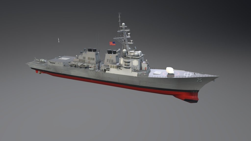 The Arleigh Burke-class Destroyer (DDG) is among the most versatile warships in the world. It can perform air defense, surface warfare, antisubmarine warfare, land-attack and shore bombardment missions. The Arleigh Burke is also the U.S. Navy’s primary ballistic missile defense ship. As of early 2017, there were 62 commissioned destroyers in the U.S. fleet, 28 of which were BMD-capable. This number is expected to increase steadily in the coming years through new builds and modernization.

Click here to learn more missilethreat.csis.org - Arleigh Burke-class Guided Missile Destroyer - 3D model by CSIS 3d model