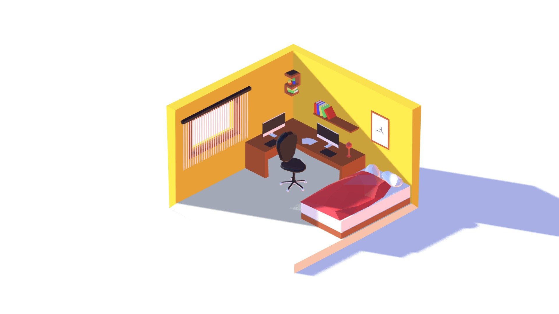 Isometric Room low poly
 concept by abdell - Isometric Room low poly - 3D model by Abdell (@rai7luxhom) 3d model