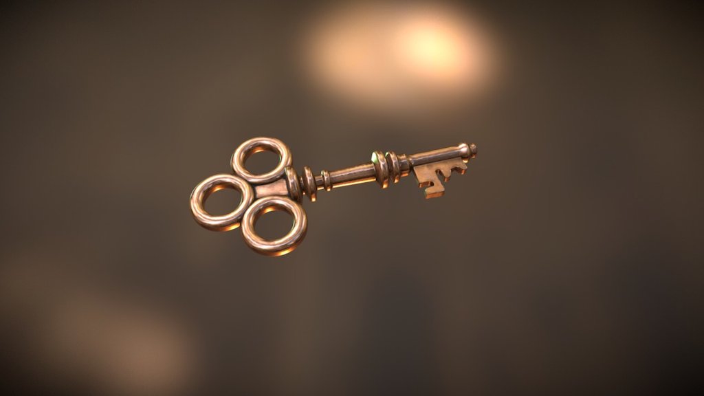 My very first model, make it in Maya and texturized in Substance Painter - OLD KEY - 3D model by Luis (@luisyag) 3d model