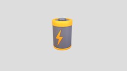 Prop261 Battery power, symbol, toon, cell, volt, energy, battery, electronic, item, equipment, alkaline, aaa, yellow, charge, cartoon, game, electric