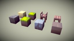 Cube World cube, world, pack, grid, traceparts, cartoon, asset, minecraft, blender3d, hand-painted, fantasy, environment