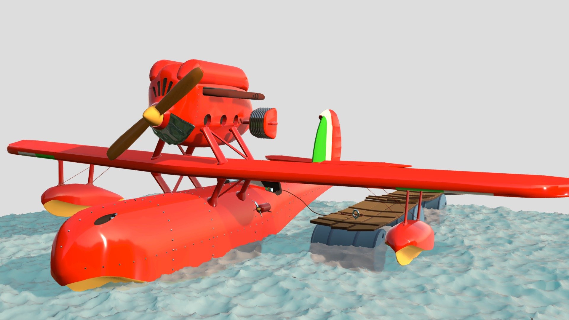 XYZ School draft practice. Just another plane from the Porco Rosso anime 3d model