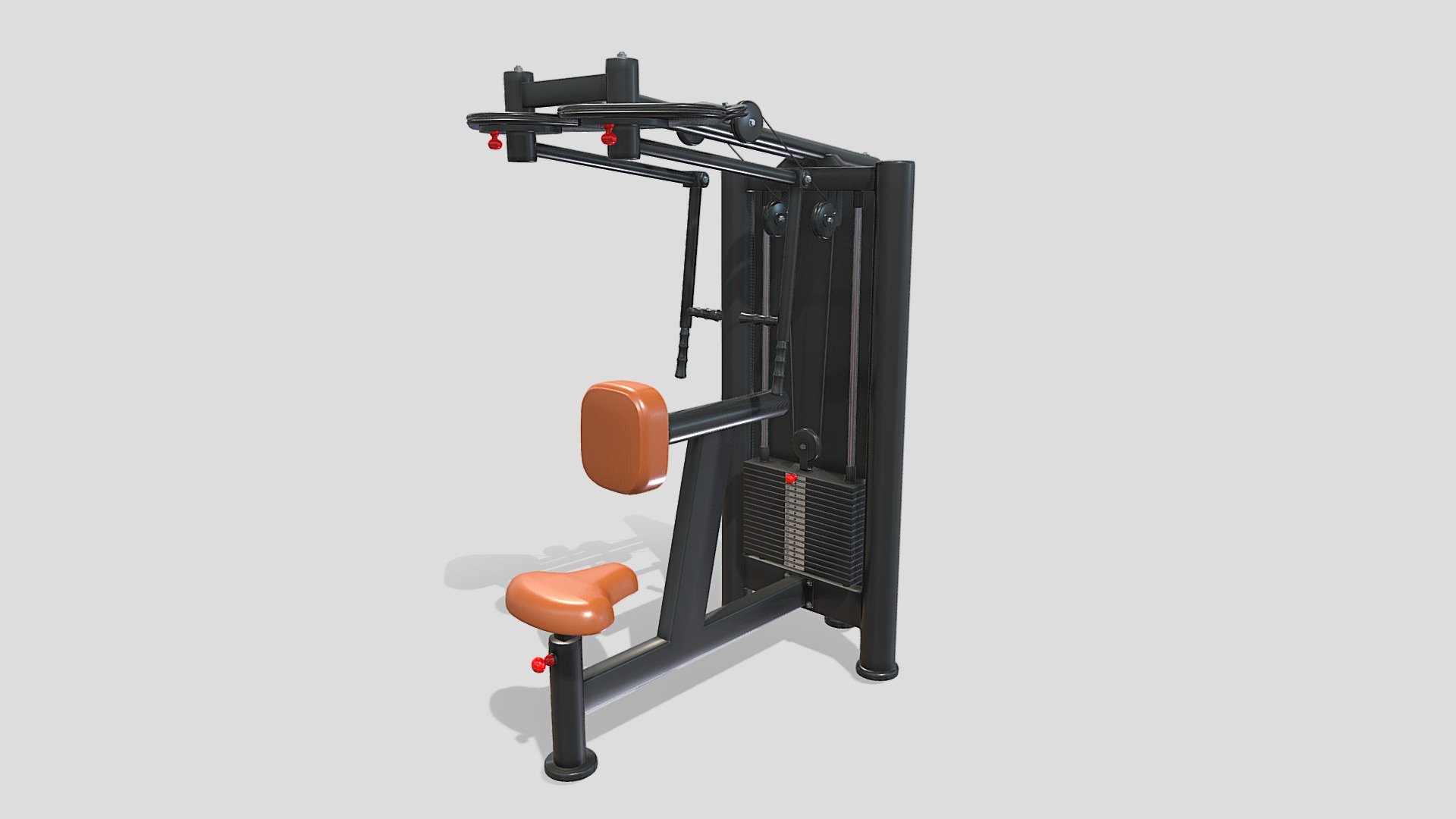 Gym machine 3d model built to real size, rendered with Cycles in Blender, as per seen on attached images. 

File formats:
-.blend, rendered with cycles, as seen in the images;
-.obj, with materials applied;
-.dae, with materials applied;
-.fbx, with materials applied;
-.stl;

Files come named appropriately and split by file format.

3D Software:
The 3D model was originally created in Blender 3.1 and rendered with Cycles.

Materials and textures:
The models have materials applied in all formats, and are ready to import and render.
Materials are image based using PBR, the model comes with five 4k png image textures.

Preview scenes:
The preview images are rendered in Blender using its built-in render engine &lsquo;Cycles'.
Note that the blend files come directly with the rendering scene included and the render command will generate the exact result as seen in previews.

General:
The models are built mostly out of quads.

For any problems please feel free to contact me.

Don't forget to rate and enjoy! - Back swing machine - Buy Royalty Free 3D model by dragosburian 3d model