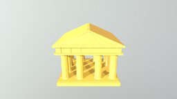 Temple greek, low-poly-blender, temple