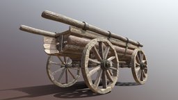 Animated Old Wooden Wagon
