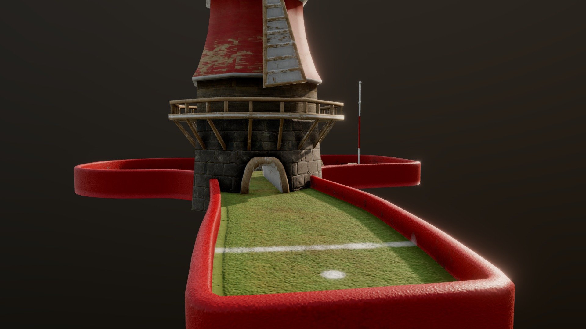 I am working on a new mini golf game. This is my first course. It need more details,but no worries i'm on it 3d model