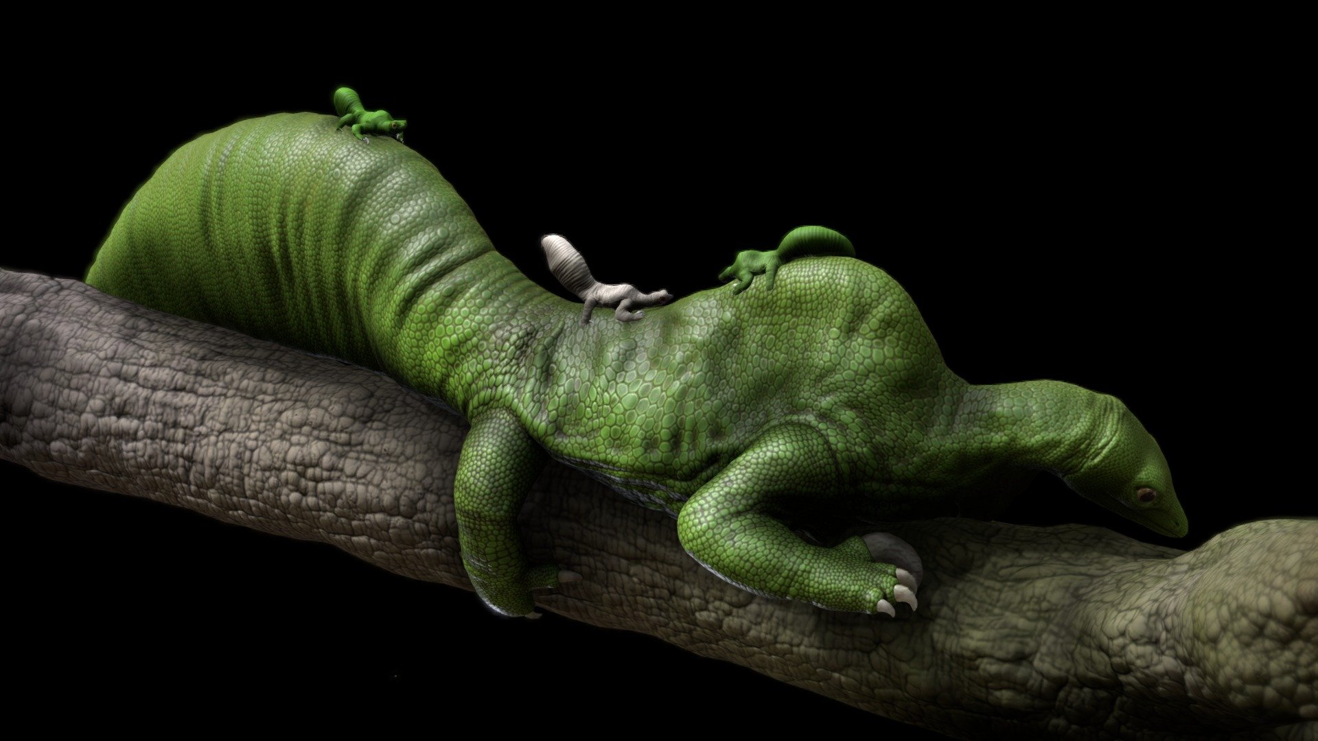 Artwork I made a while ago in ZBrush. Decided it was time to upload it so I can be seen in 3D.

Drepanosaurus was a strange little avicephal critter that lived during the triassic period 3d model