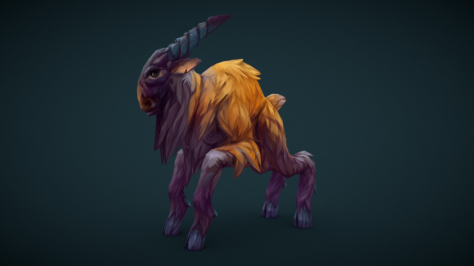 GOAT

Goat - An excellent source of meat, skins and bones :D

Softwares: Maya, Blender and Adobe Photoshop.

Mobile game asset:
Low poly 2k Tris
Texture 1024x1024
Without alpha
HandPainted - Goat - 3D model by Andrey (@fruitmamba) 3d model