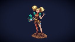 Pirate Girl game-art, character, girl, gameart, hand-painted, female, pirate, stylized, characterdesign, fantasy