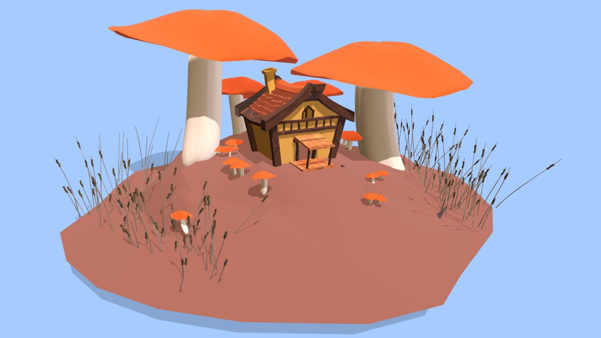 Mini house in your backyard 3d model